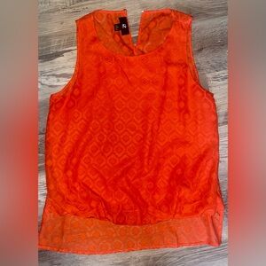 Iz Byer Vibrant Orange Lace Blouse